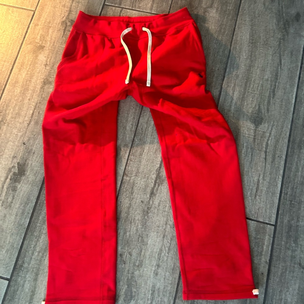 Red Jogger Pants with Drawstring